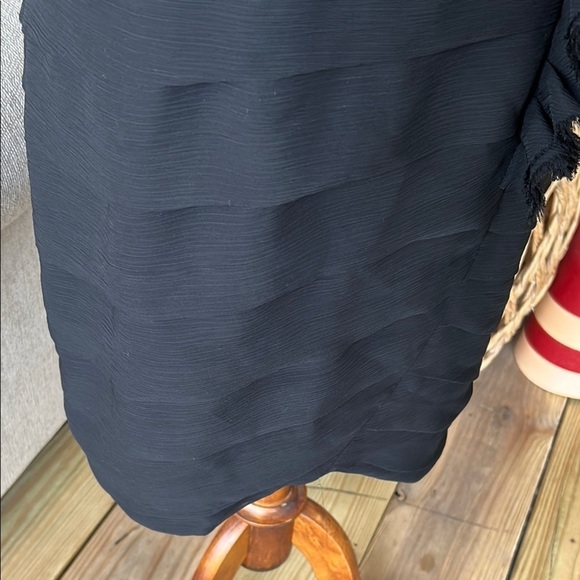 Max & Cleo Black Asymmetrical Ruched Cocktail Dress, black dress size 6 - Picture 9 of 12
